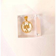 Μενταγιόν Ζώδιο - Σκορπιός σε κίτρινο χρυσό 9Κ με φίλντισι (Z143)